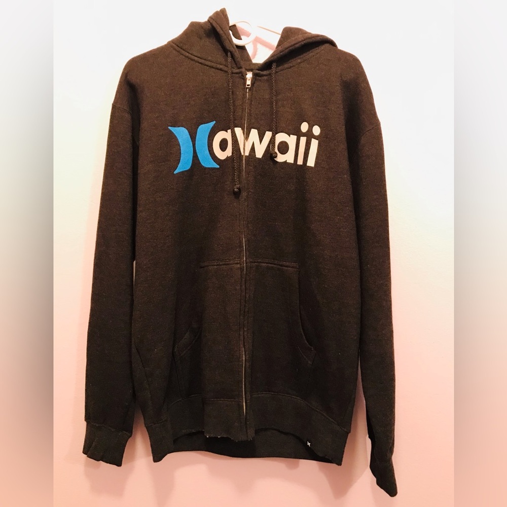 Hurley Hawaii Classic Fit Full Zip Dark Gray Hoodie Medium NWOT